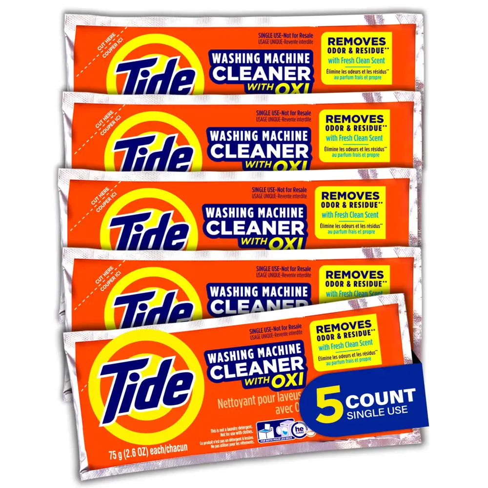Washing Machine Cleaner by Tide Washer Machine Cleaner Tablets for Front and Top Loader Machines 5 Count (Pack of 1)