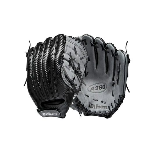 Wilson 2021 A360 12’’ Utility Baseball Glove - Black/Grey Right Hand Throw - Utility / Right Hand Throw / 12’’