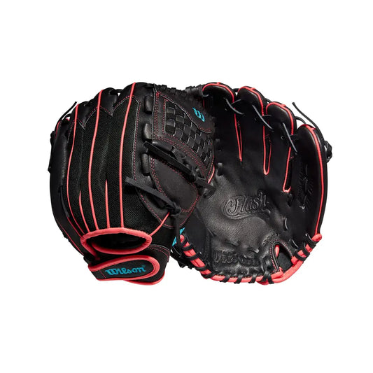 Wilson 2022 A440 Flash 11.5’’ Fastpitch Infield Glove - Right Hand Throw Black/Pink/Tropical Blue - Right Hand Throw