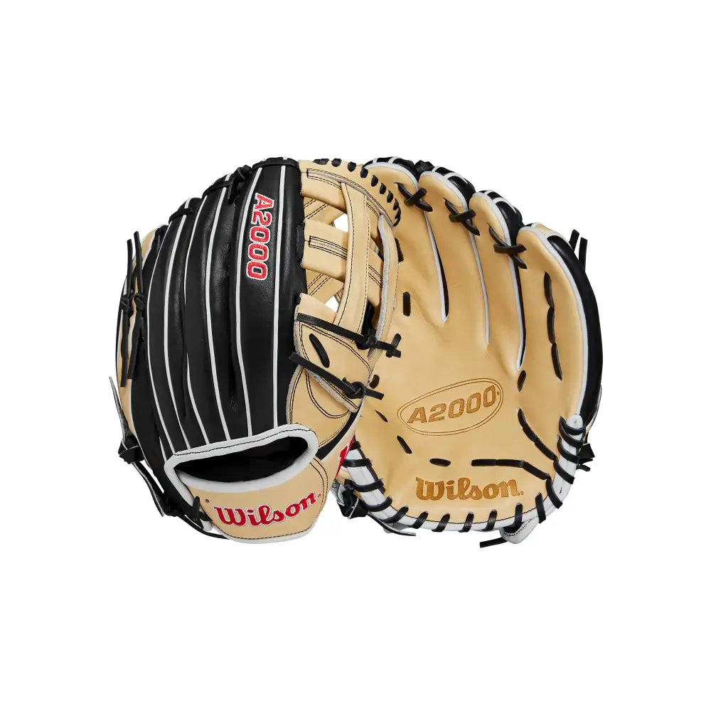 Wilson 2024 A2000 1750 12.5” Outfield Baseball Glove - Left Hand Throw Black/Blonde/Red - Left Hand Throw / 12.5’’
