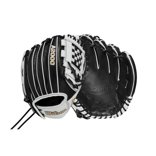 Wilson 2024 A2000 P12 12” Pitcher’s Fastpitch Glove - Left Hand Throw - Left Hand Throw / Black/White/Blonde