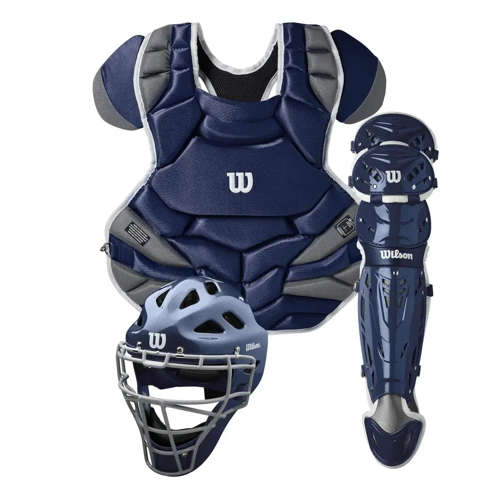 WILSON C1K NOCSAE Catchers Gear Kit Adult - Navy - Navy / Adult