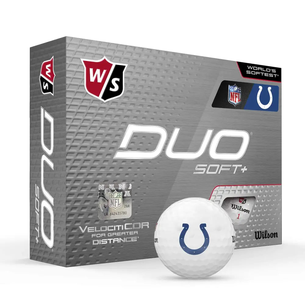 WILSON Duo Soft+ NFL Golf Balls (1 Dozen)-IndianapolisWhite - Indianapolis Colts / White