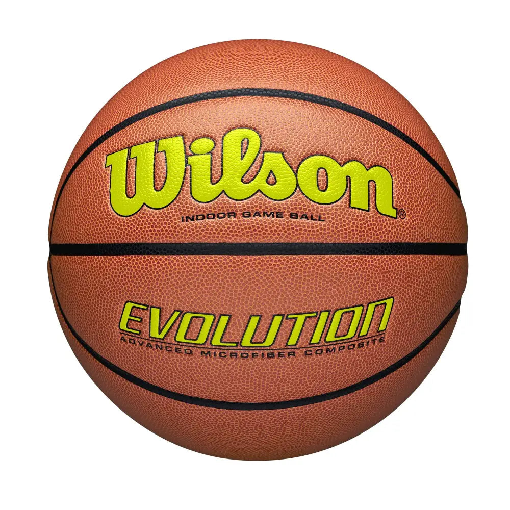 WILSON Evolution Game Basketball - Optic Yellow Size 7 -29.5’’ - Yellow/Brown / Size 7 - 29.5’’