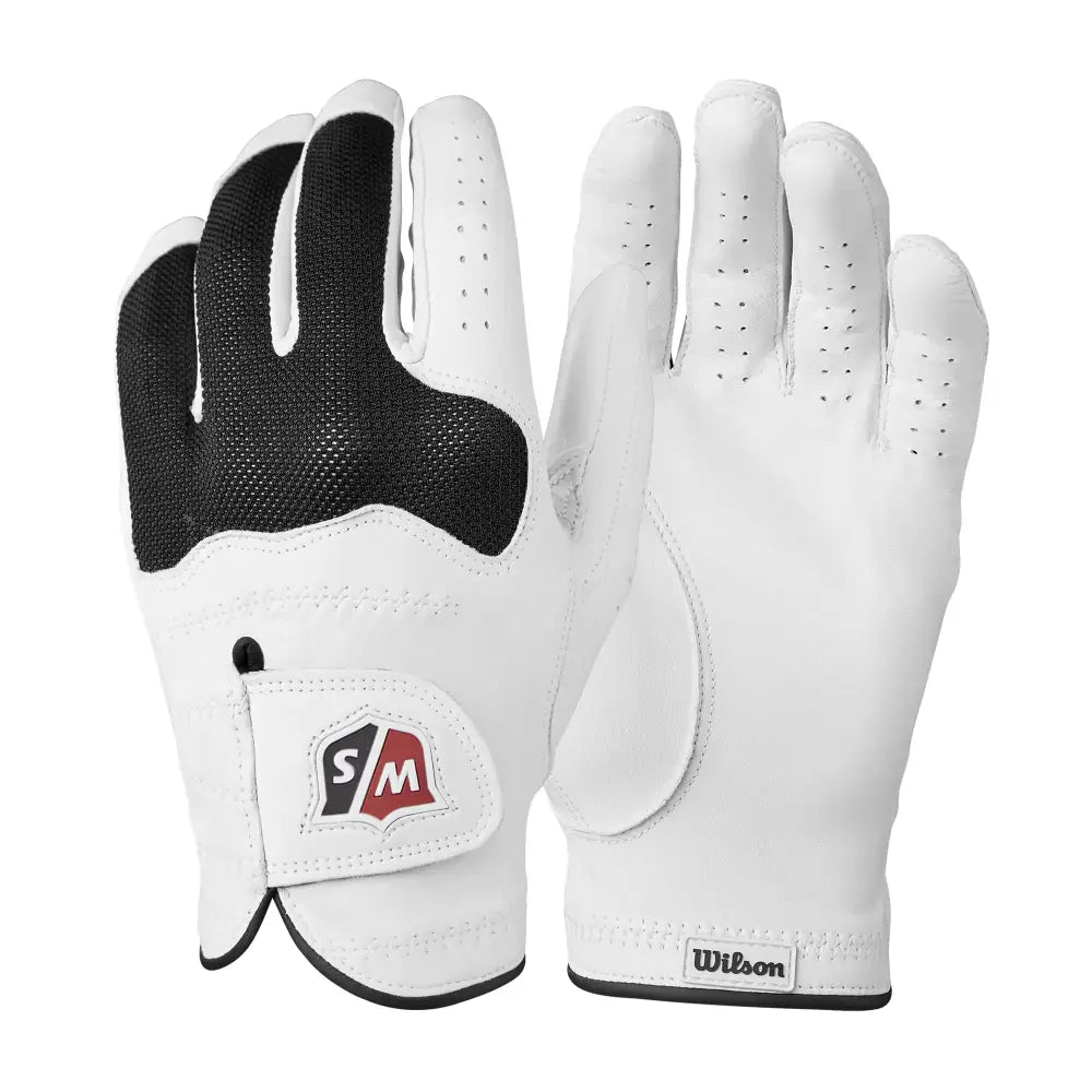 Wilson Mens Conform Golf Glove - Left Hand White/Black Medium - Left / Medium