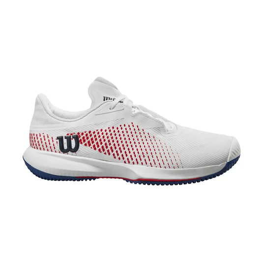 WILSON Mens Sneaker White/Deja Vu Blue Red 8.5 - White/Deja Vu Blue/Wilson Red / 8.5