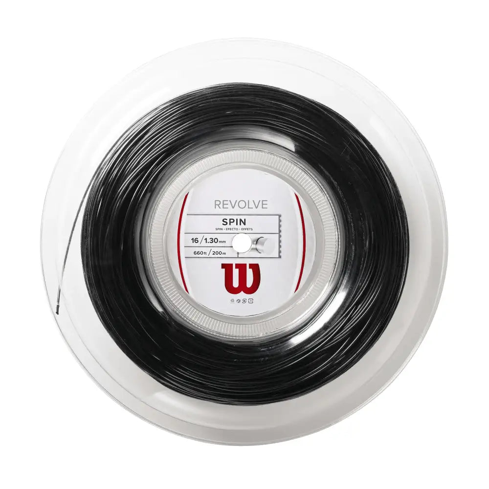 Wilson Revolve 16 Tennis String - 200m Reel Black - Revolve / Black / 200m Reel / 16
