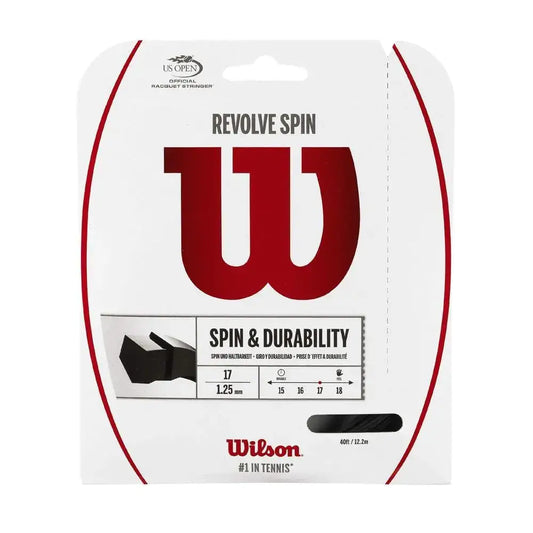 Wilson Revolve Spin 17 Tennis String - Set Black - Black / 17
