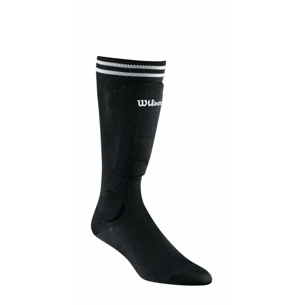 Wilson Soccer Sock Shin Guards - Youth Size Black - Black / Youth