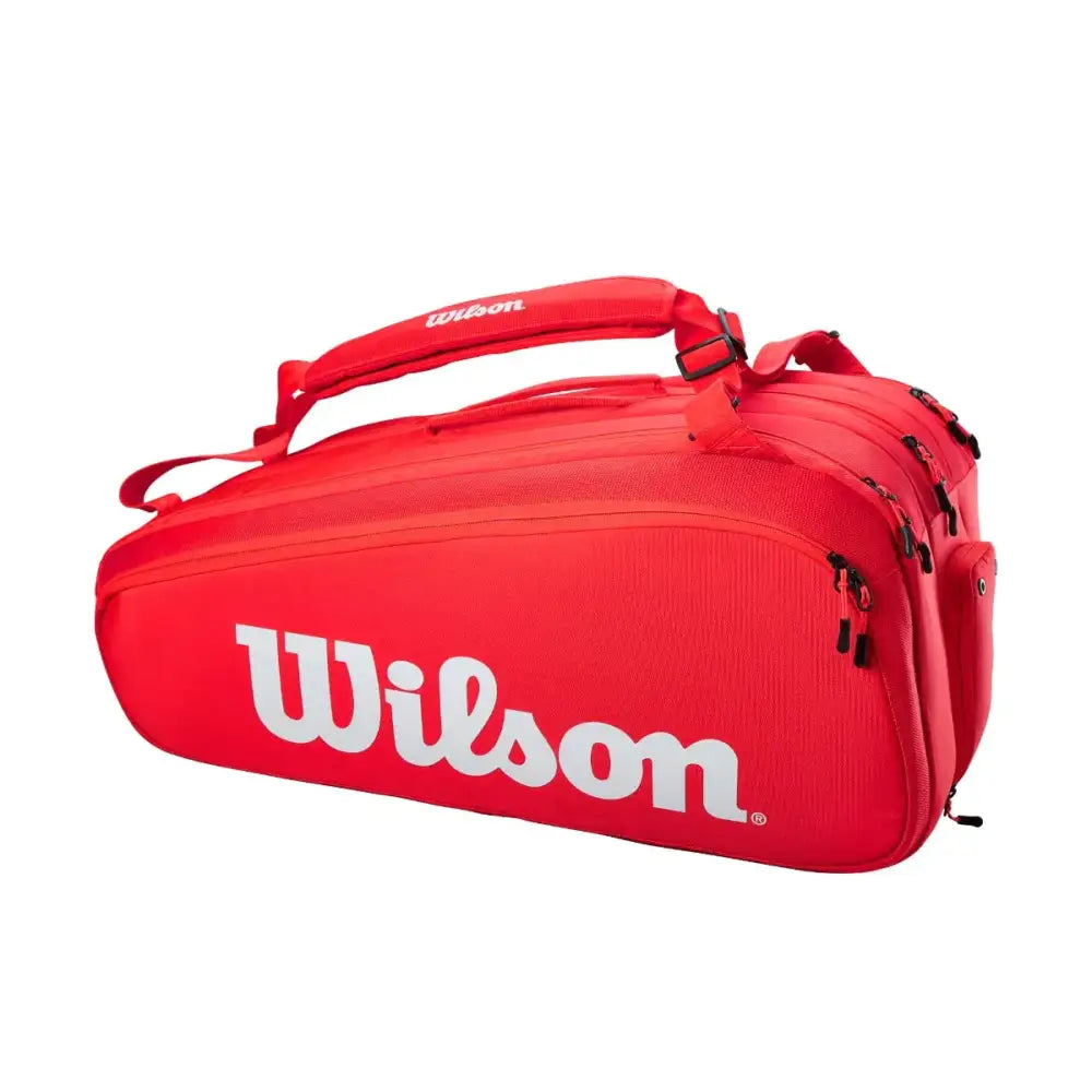 Wilson Super Tour Red/White Holds up to 15 Rackets - Super Tour