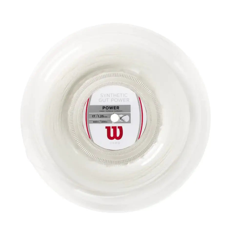 Wilson Synthetic Gut Power 17 Tennis String - Set White - White / Set / 17