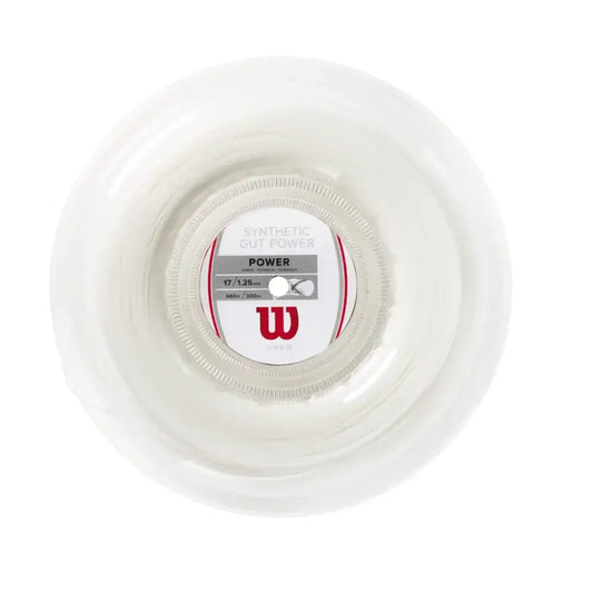 Wilson Synthetic Gut Power 17 Tennis String - Set White - White / Set / 17