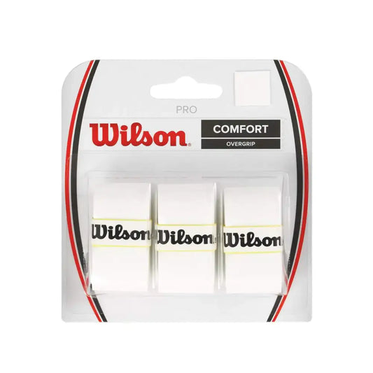 WILSON Tennis Racquet Pro Over Grip White Pack of 3 - white / Pro / 3 Pack