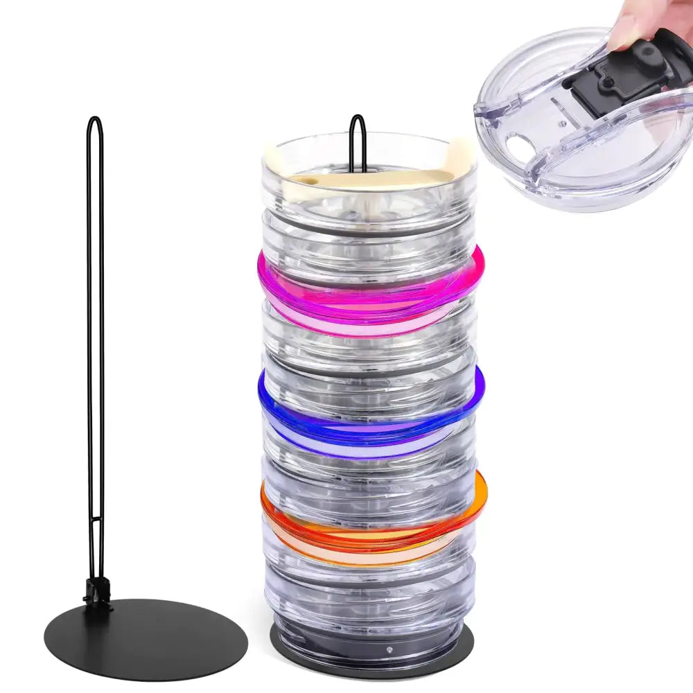 XANGNIER Tumbler Lid OrganizerCup Lid Organizer for Kitchen Cabinets StackingWater Bottle Lid Holder